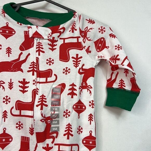 Carter’s cotton red and white sleep and play holiday size 9 months NWT - Picture 3 of 14